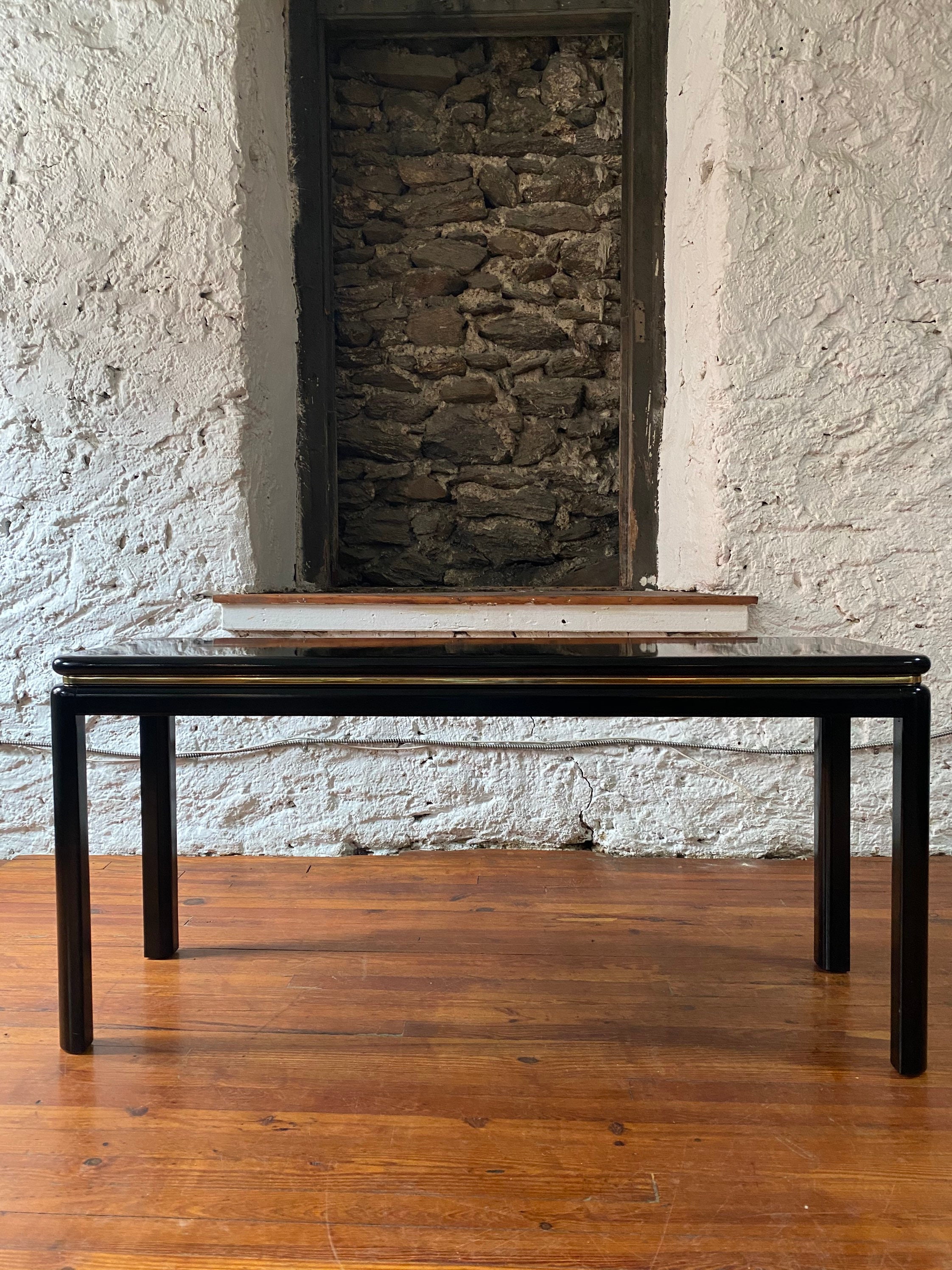 White mid century console table best sale