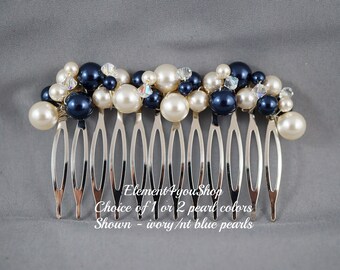 Pearl Crystal Bridal Hair Comb | Handmade Wedding Headpiece