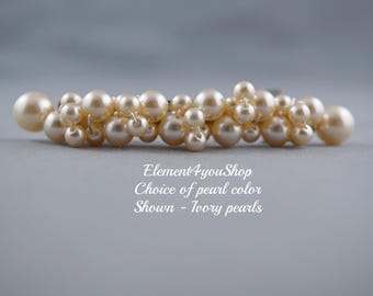 Handmade Pearl Barrette | Wedding Hair Clip, Flower Girl Accessory