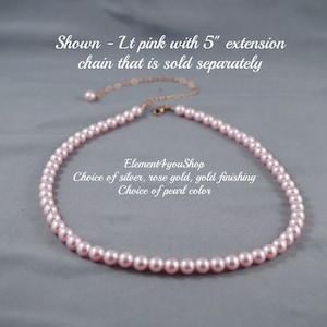 Child Pearl Necklace | Simple Swarovski Pearl Necklace | Silver or Rose Gold | Flower Girl Necklace | Junior Bridesmaid Jewelry Pearl Gift
