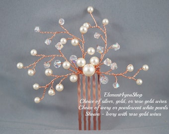 Crystal Pearl Bridal Hair Comb | Mickey Mouse Inspired Wedding Hair Piece