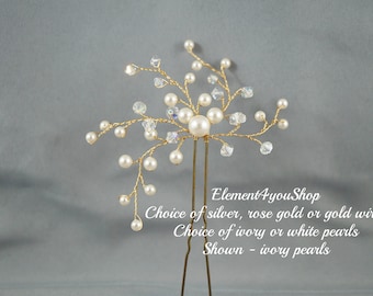 Bridal Hair Pin: Mickey Mouse Inspired, Pearls & Crystals