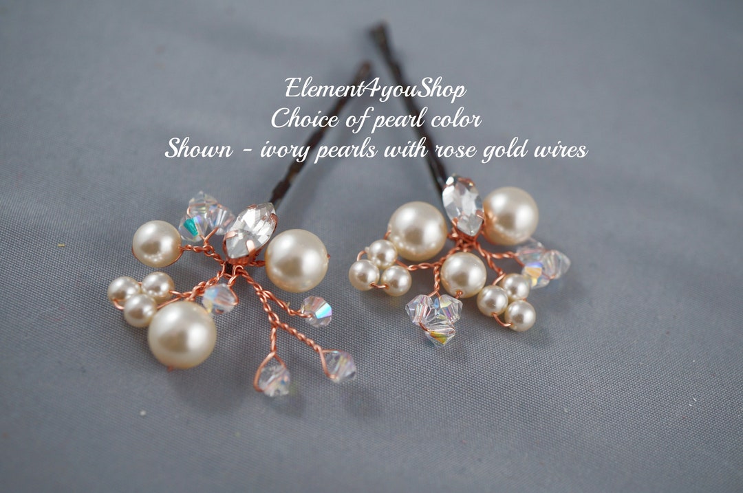 Kercisbeauty Haarkamm Für Hochzeit – Mit Perlen, Strass & Blume, Handgefertigt, Vintage-Stil