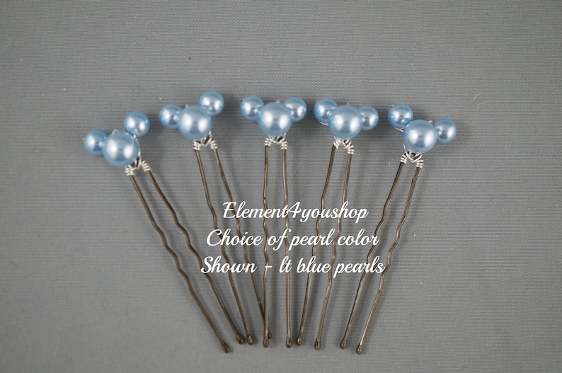 HAIR PINS Hair pieces, Hidden Mickey Mouse Theme Weddings, Bridal Hair Pins, Wedding Hair Accessories, Bridesmaid set of 5 画像 4