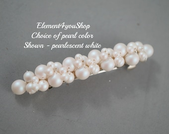 Pearl Bridal Barrette | Hand-wired Wedding Hair Clip