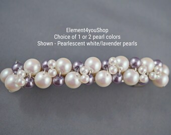 Bridal Pearl Barrette | Swarovski Pearl Hair Clip, Handmade