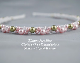 Pearl & Crystal Flower Girl Headband | Wedding Hair Accessory
