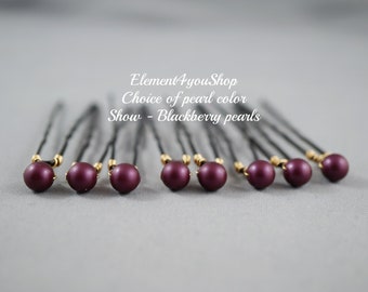 Pearl Hair Pins Set | Swarovski Crystal, Bridal Hair Accessory