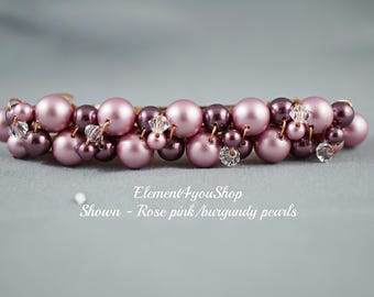 Swarovski Pearl Bridal Barrette | Crystal Wedding Hair Clip