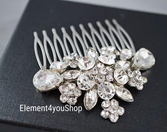 Sparkly Rhinestone Bridal Comb | Silver Wedding Hair Accessory