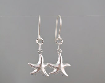 SIMPLE - Sterling Silver Starfish Dangle Earrings Starfish, Sterling Silver, Beach Jewelry, Starfish Earrings, Beach Wedding Bridesmaid gift