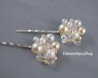 Pearl & Crystal Bridal Hair Pins Set | Wedding Hair Clips
