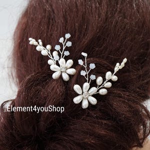 Bridal Flower Hair Pins | Flower Hair Comb for Weddings | Bridal Hair Piece | Floral Hair Accessory | Flower Girl Hair Clip | Handmade Pin