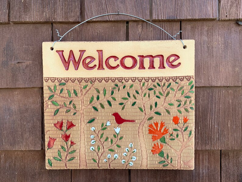 Woodland Welcome Sign Ceramic / for Outdoor Use ...