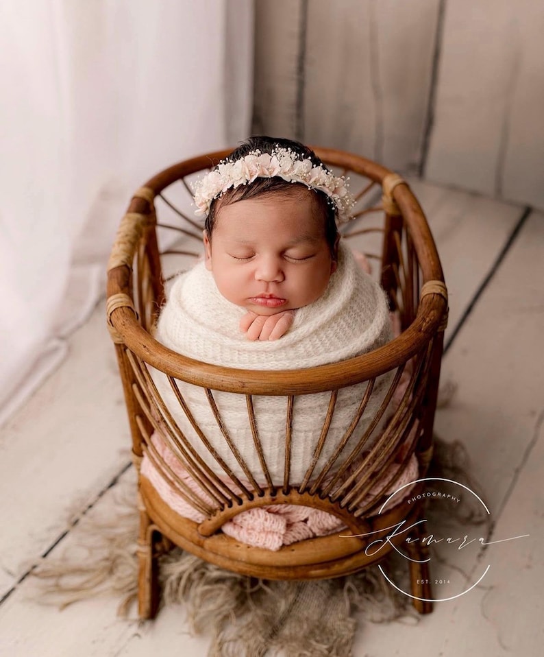 Pink daisies headband - newborn photography floral halo image 3