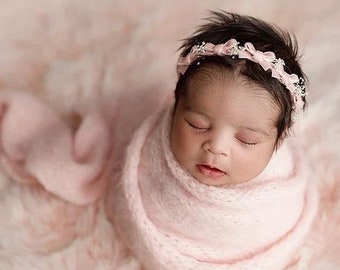 Lazos color rubor para atar al cuello - lazo rosa para atar al cuello - diademas para fotografía de recién nacidos