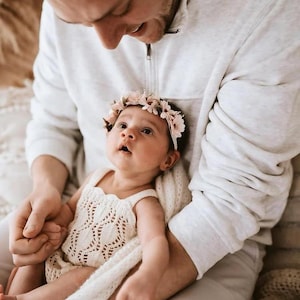 Pink daisies headband - newborn photography floral halo