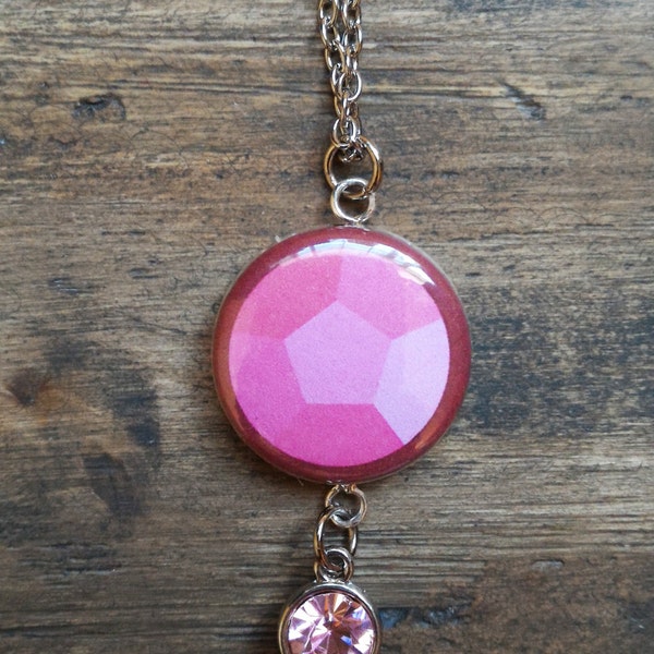 Steven Universe Inspired Rose Quartz Or Amethyst Gemstone Cosplay Necklace