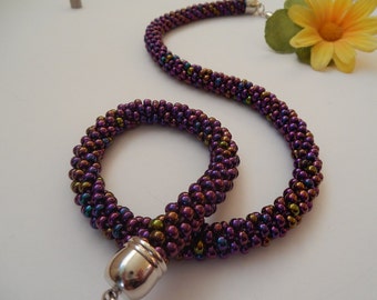 Beads Crochet rope crochet necklace necklace Iris