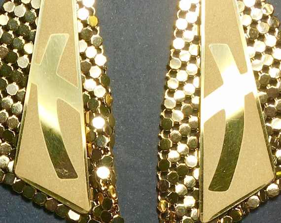 Gold Crossroads Party Earrings Handmade One of a Kind Design Crossed Roads Style Womens Christian Dinner Jewelry Cross of Jesus Jewellery