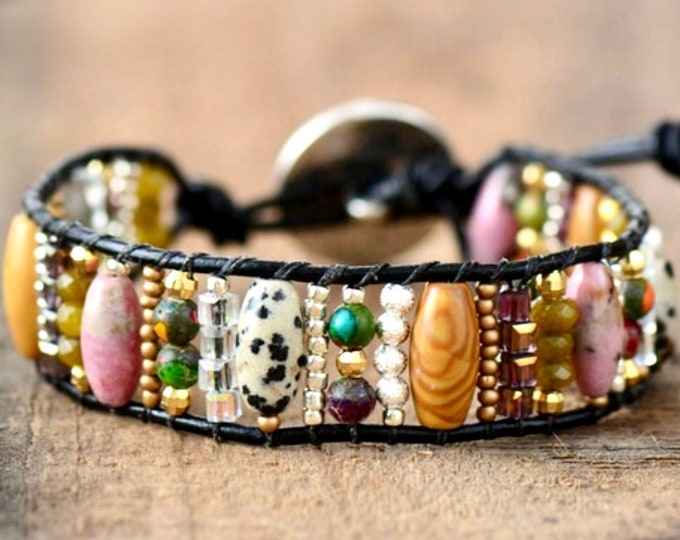 Natural Stone Bracelet Multi Media Boho Bohemian Leather Friendship High Quality Best Price Jewelry for Women Cheap Jewellery Girls Jewelry