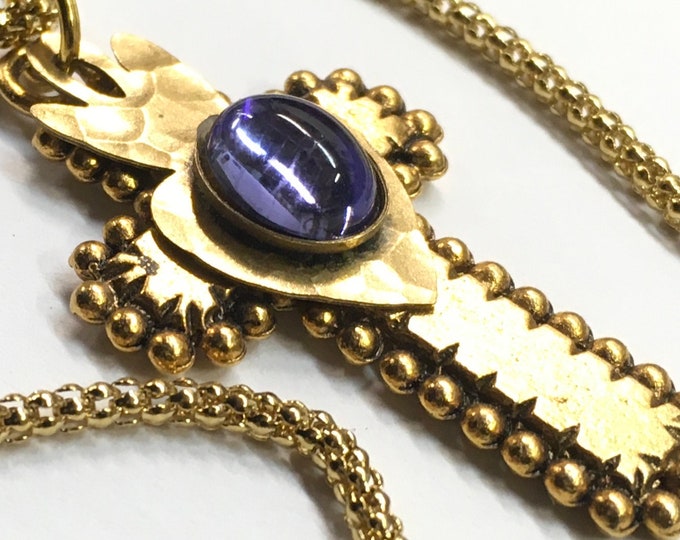 Natural Purple Amethyst Cross Semi Precious Quartz Cab Boho Choker Cross Bohemian Charms Necklace for Woman Jewelry jewellery