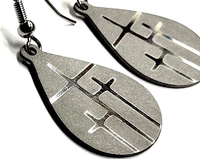 Handmade 3 Cross Teardrop Earrings Silver 3 Crosses of Calvary Cross of Christ jewelry jewellery