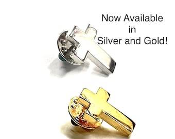 Silver Cross Lapel Pin Sweater Pin Brooch Pin Hat Pin Shirt Pin Tie Pin for Men Boys Women Girls Catholic Crucifix Christ Jewelry jewellery