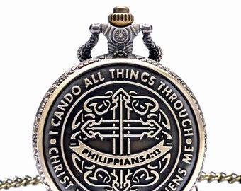 Pocket Watch I Can Do All Things Through Christ Who Strengthens Me