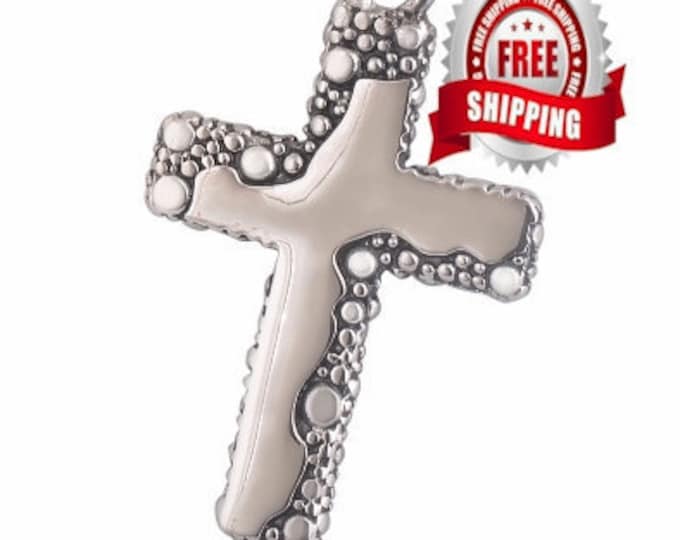 Waterproof Hypoallergenic Stainless Steel Cross 2 Sided Crucifix Necklace Heavy Chain Cast Cross of Jesus Stainless Steel Exclusive Jewelry