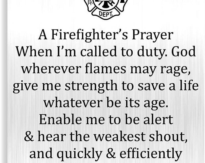 Full Prayer Firefighters Wallet Card Medal Officers All Stainless Steel Waterproof Fire fighters