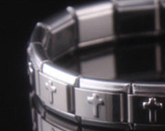silver stainless steel bracelet men's wristband women bangles couples bracelets best price Stretch Bracelets Cross Stainless Steel Christ