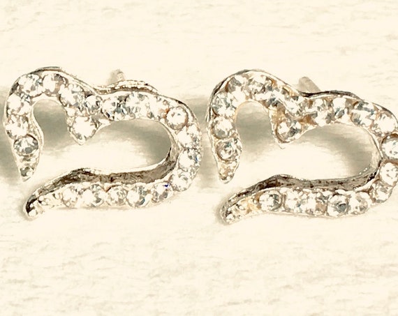 Open Heart Earrings for Wedding Crystal Cast Inlaid Rhinestones Earrings for Bridesmaids Jewellery for Women jewelry for Girls