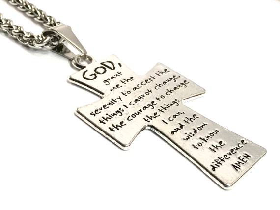 Serenity prayer cross best sale necklace