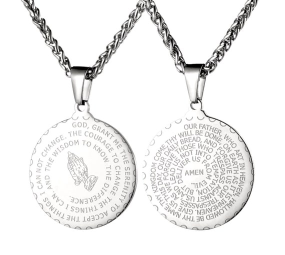 Serenity prayer necklace silver deals