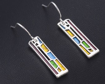 Earrings Stain Glass Church Window Dangle Multi Color for Women Girls Best Price Weddings Cheapest Bridesmaid jewellery jewelry