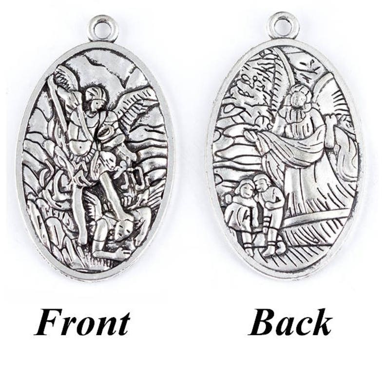 Saint Michael Medal Silver St Michaels Medal Cast Medallion Etsy