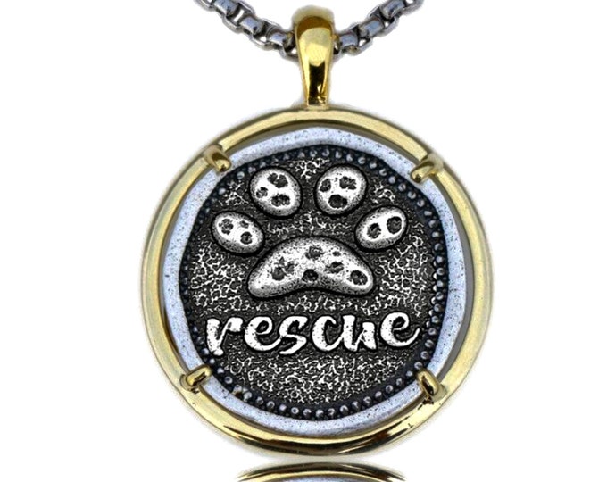 Dog Rescue Necklace Puppy Memorial Paw Prints Pets Rescue Inspirational  Love Pendant Medal Cast Medallion Stainless Steel Box Chain Jewish