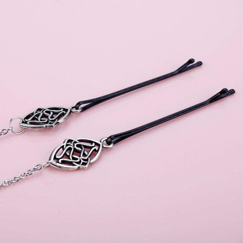 Viking Celtic Hair Slide Hairpins- Viking Hair Accessories Celtic Knot Hair  Barrettes Antique Silver Hair Sticks Irish Hair Decor for Long Hair