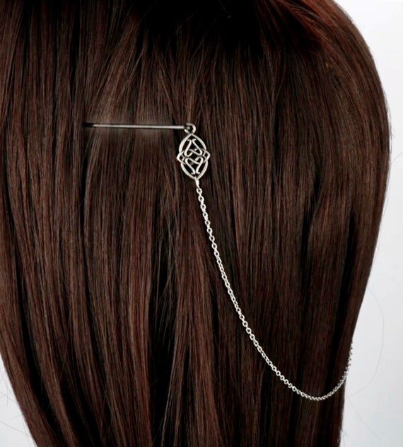 Viking Celtic Hair Clips Hairpins- Viking Hair Accessories Celtic Knot Hair  Pins Antique Silver Hair Sticks Irish Hair Decor Accessories for Long Hair