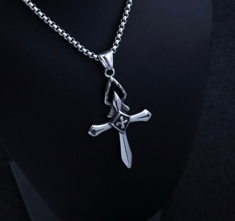 Gothic Knights Templar Crucifix and Cross Necklace Silver - Etsy