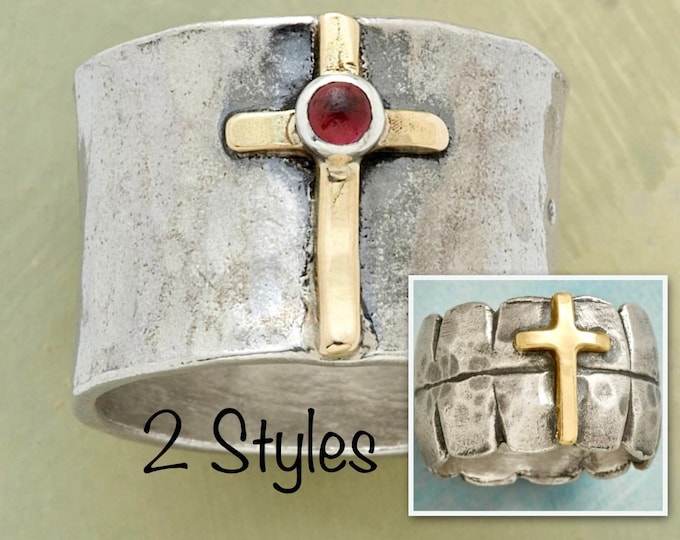 Vintage Cross of Jesus Ring Name 3/8 inch Width Band Rings for Men Women Girls Wedding Rings Jewelry Jewellery