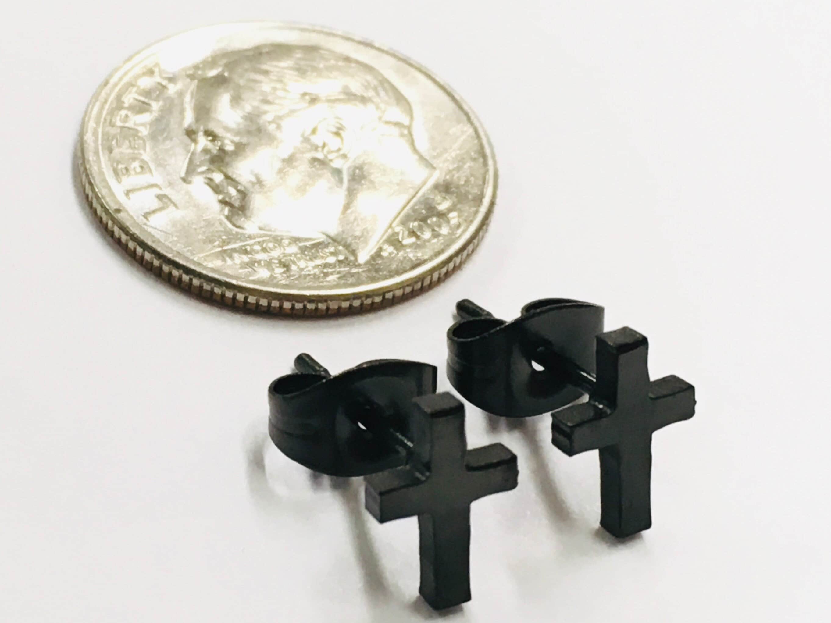 Black cross earrings women's deals