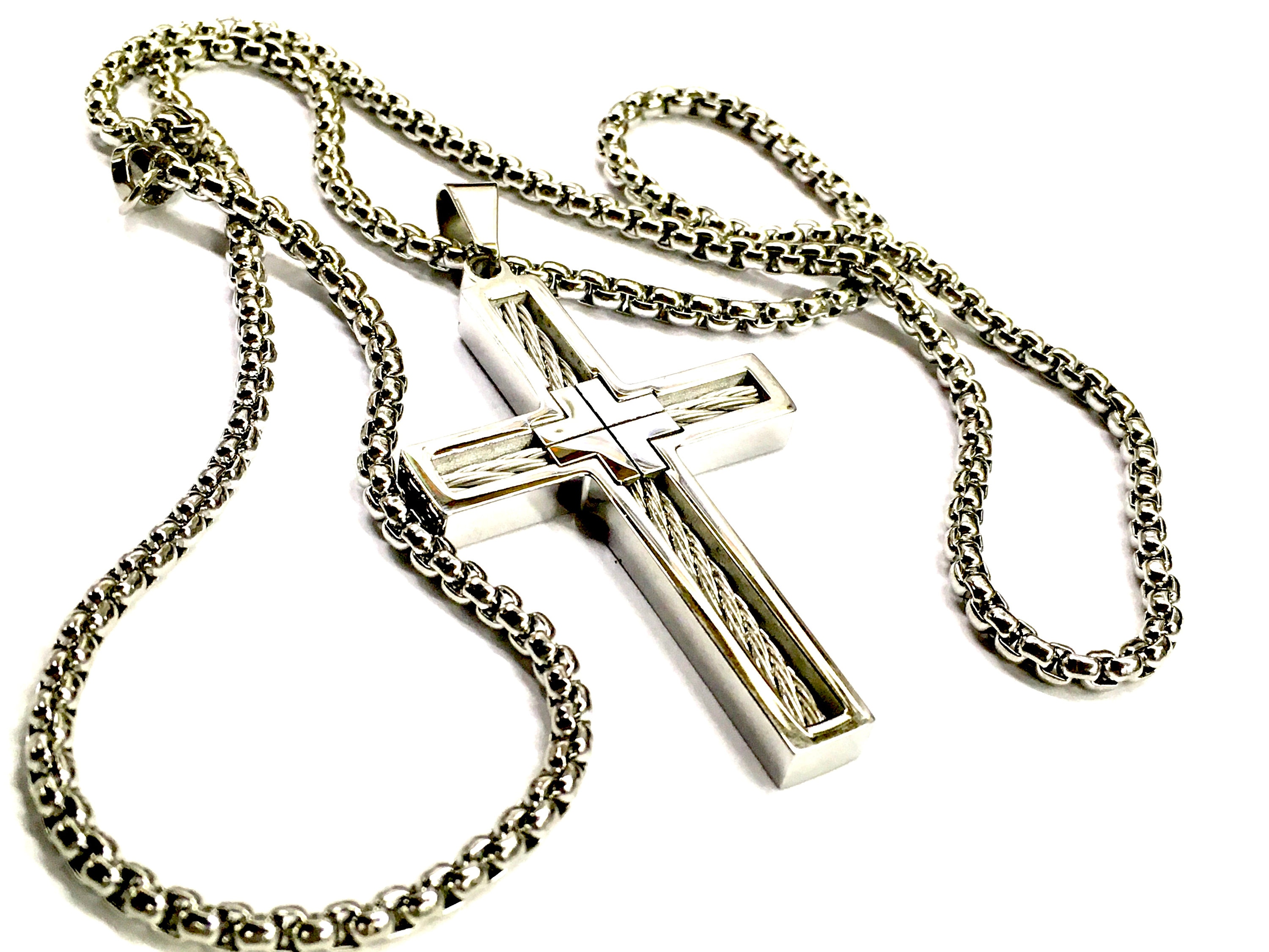 Men's catholic deals cross necklace