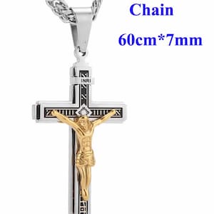Large Gothic Crucifix Cross Necklace for Men Silver and Gold - Etsy