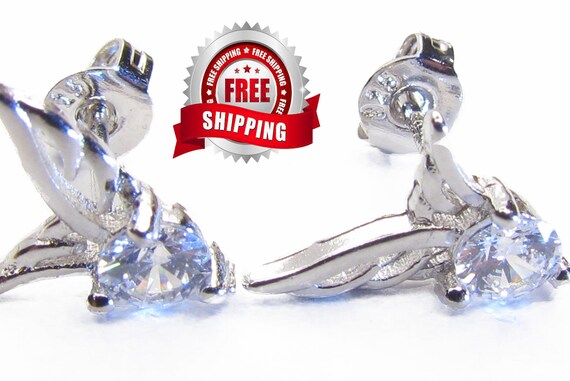 Angel Wing Stud Earring Dainty Silver Cast Post Elegant Sparkling Rhinestone Modern Womans Girls Christian Jewelry jewellery