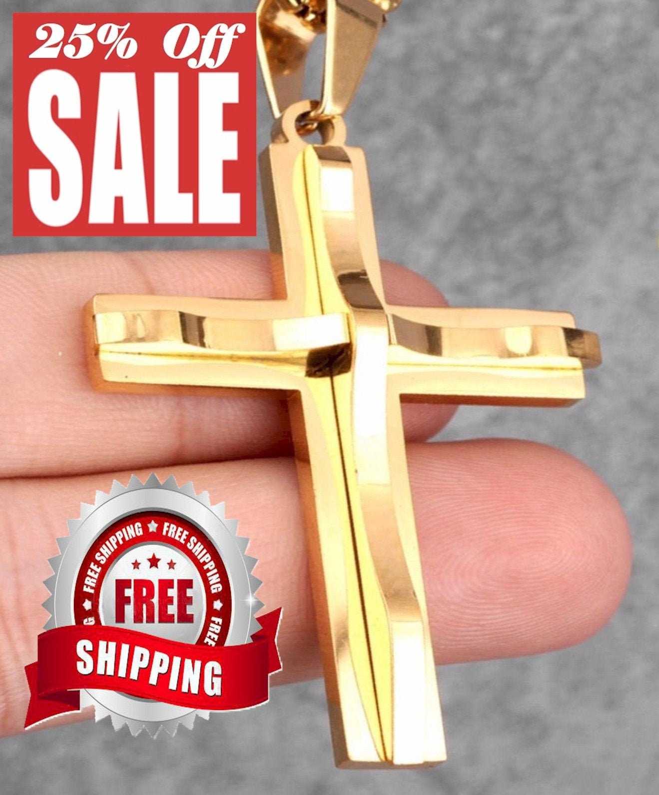 Gelin Twisted Outlined Cross Necklace in 14K Gold – Gelin Diamond