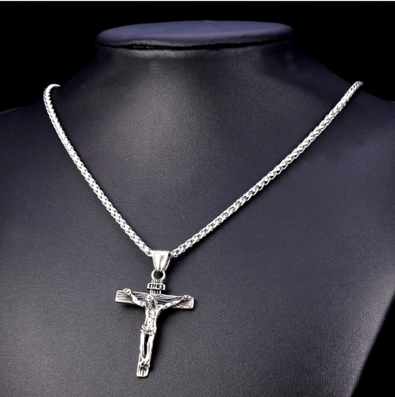 Cross Crucifix Urn Necklace Waterproof Stainless Steel Pet image 6