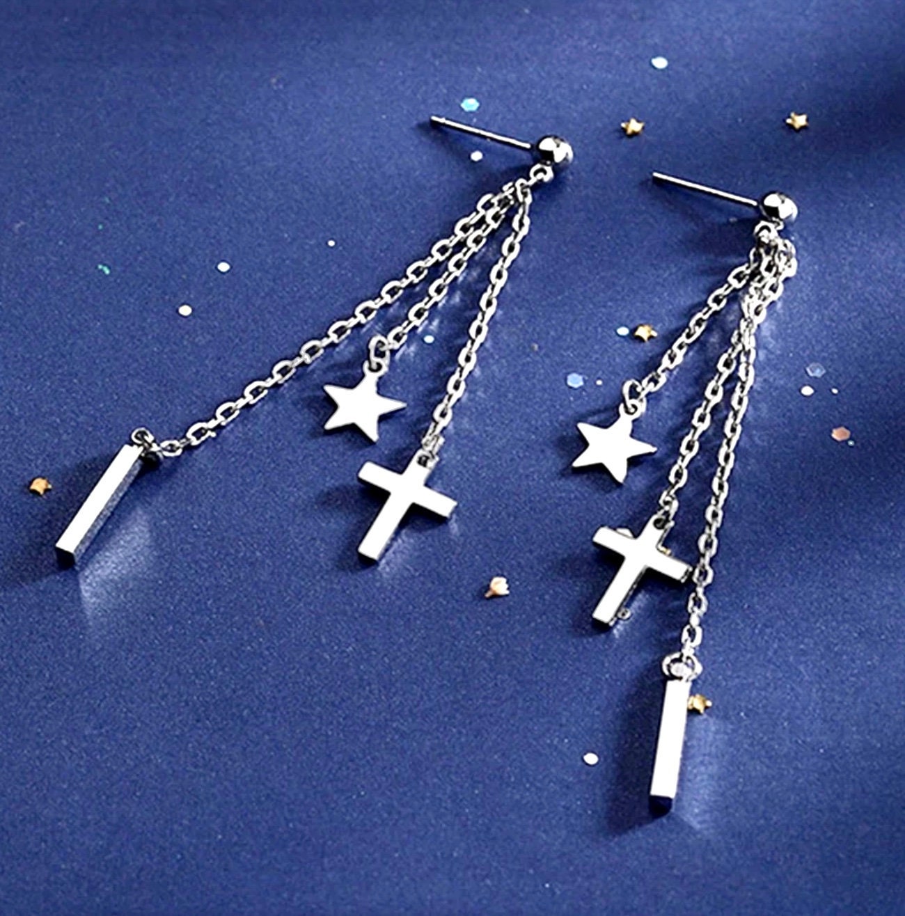 3 outlet cross earrings