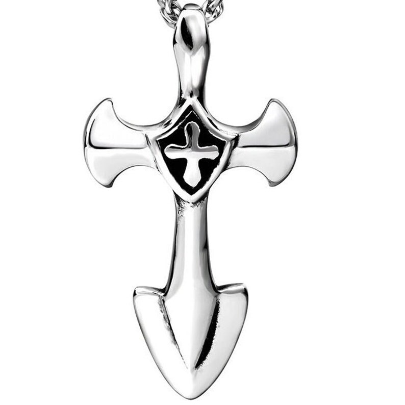 Immense collier croix et crucifix des Templiers en argent, chaîne en acier inoxydable étanche, bijoux épais, bijoux pour garçons, croix de jésus image 5